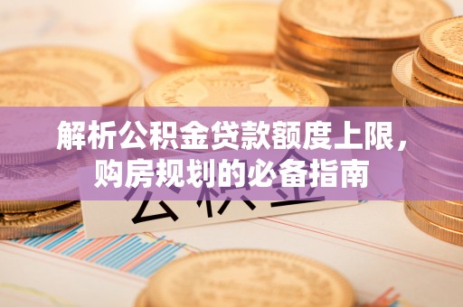 察隅解析公积金贷款额度上限，购房规划的必备指南